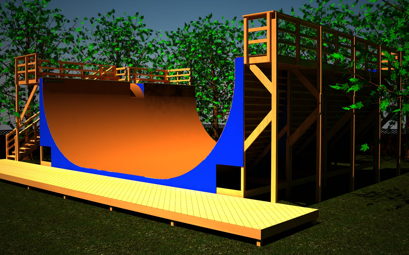 Skateboard Ramp | 12' X 40' Vertical Half Pipe Kit | Weatherproof ...